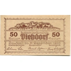 Банкнота 50 геллеров 1920 года Австрия — Фидорф (нотгельд) (вид 2)