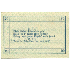 Банкнота 20 геллеров 1920 года Австрия — Витис (нотгельд) (вид 2)