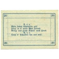 Банкнота 20 геллеров 1920 года Австрия — Витис (нотгельд) (вид 2)