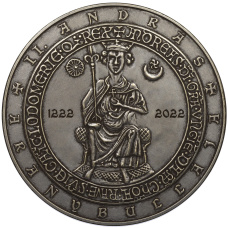 Монета 5000 форинтов 2022 года Венгрия «800 лет изданию Золотой буллы» (аверс)