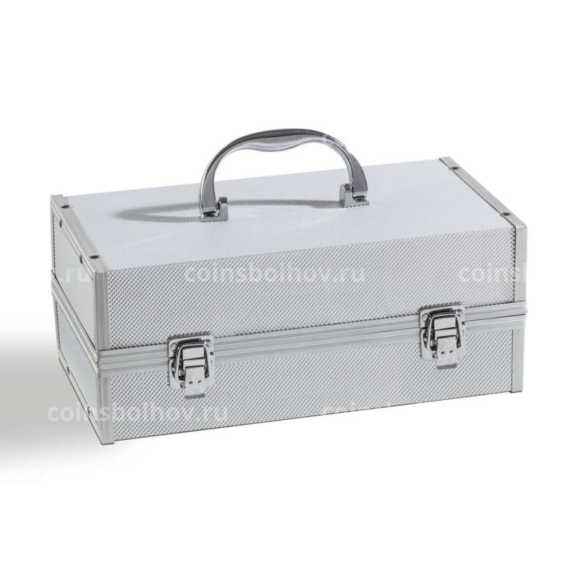 Чемодан с набором из 1000 холдеров для монет диаметром от 17.5 до 39.5 мм (по 100 штук разного размера) LEUCHTTURM 344768 (вид 2)