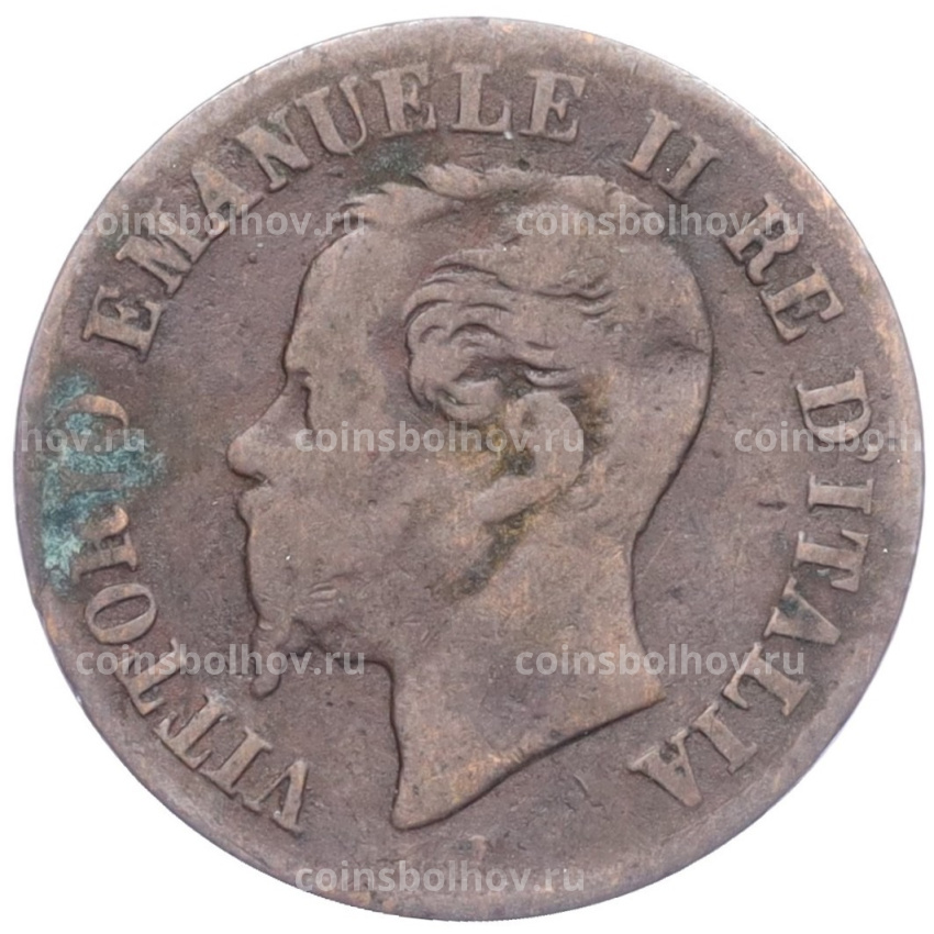 Монета 2 чентезимо 1861 года М Италия (вид 2)