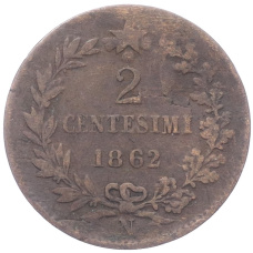 Монета 2 чентезимо 1962 года N Италия (аверс)