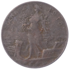 Монета 2 чентезимо 1915 года Италия (аверс)