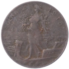 Монета 2 чентезимо 1915 года Италия (аверс)