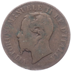 Монета 2 чентезимо 1867 года M Италия (реверс)