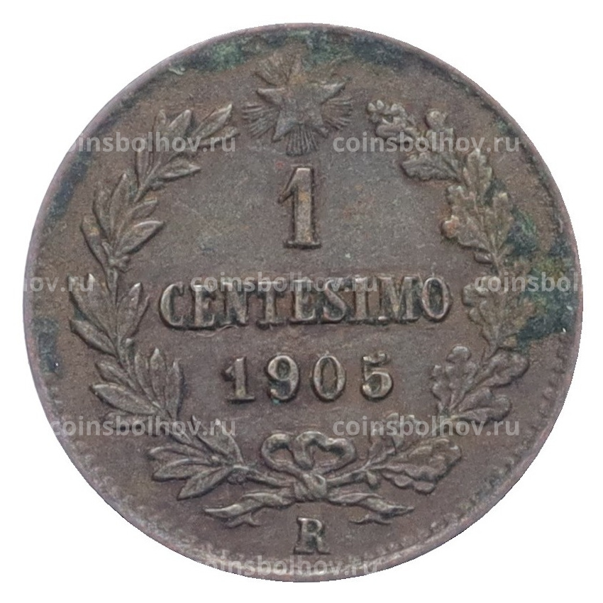 Монета 1 чентезимо 1905 года Италия