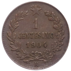 Монета 1 чентезимо 1904 года Италия (аверс)
