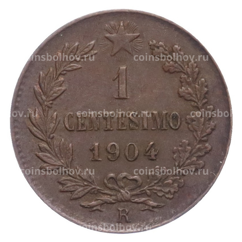 Монета 1 чентезимо 1904 года Италия