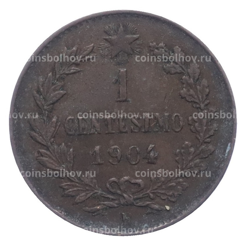 Монета 1 чентезимо 1904 года Италия