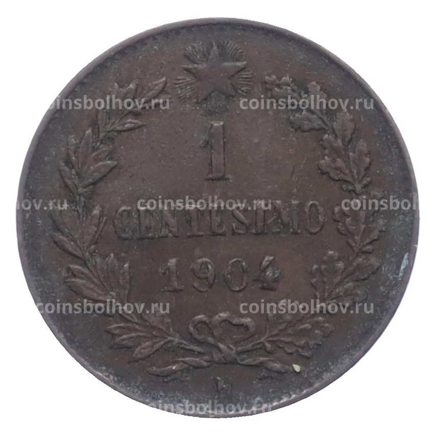 Монета 1 чентезимо 1904 года Италия