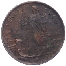 Монета 1 чентезимо 1915 года Италия (аверс)