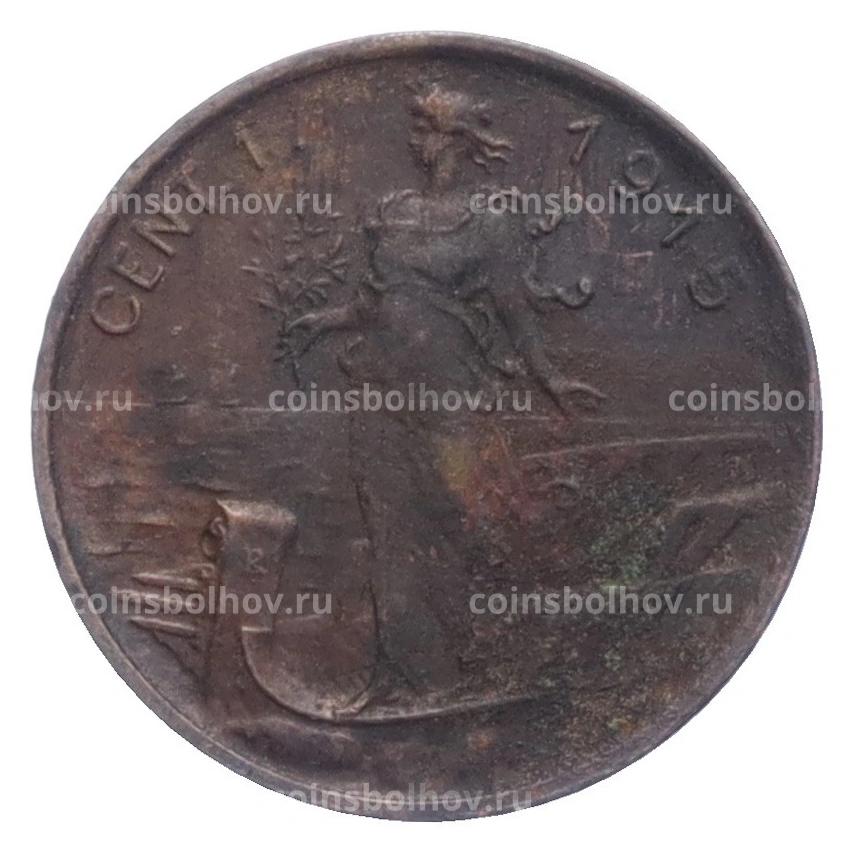 Монета 1 чентезимо 1915 года Италия