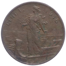 Монета 1 чентезимо 1916 года Италия (аверс)