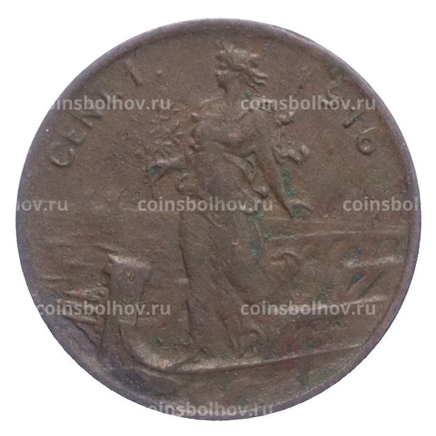 Монета 1 чентезимо 1916 года Италия