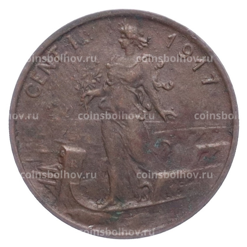 Монета 1 чентезимо 1917 года Италия