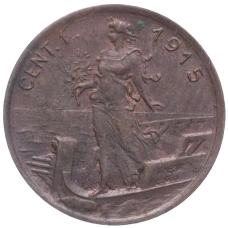Монета 1 чентезимо 1915 года Италия (аверс)