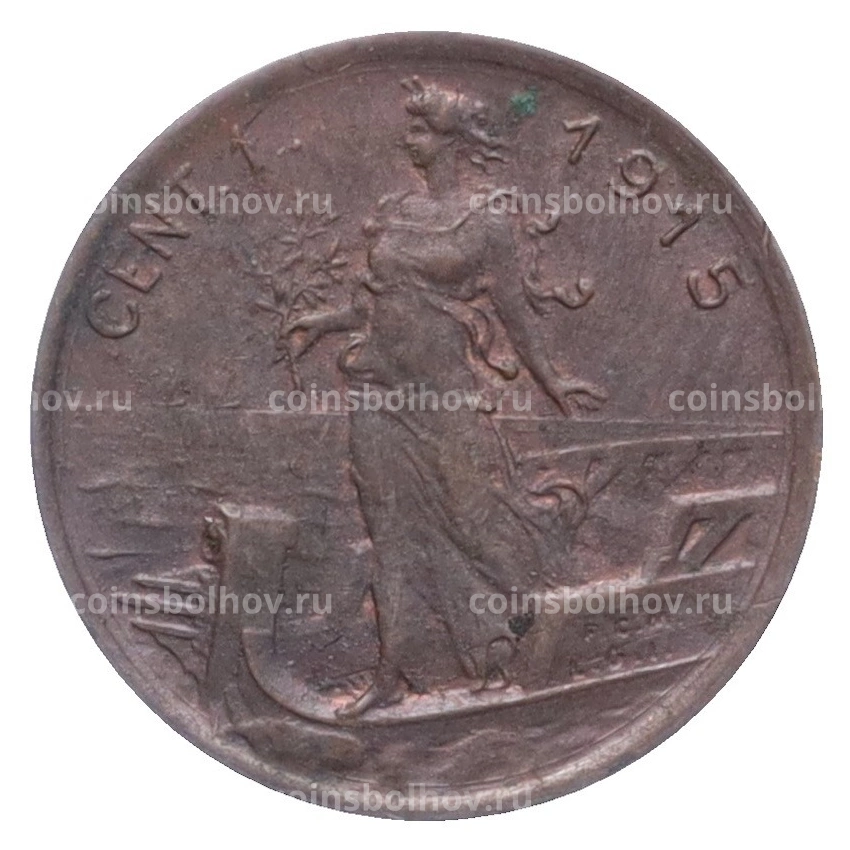 Монета 1 чентезимо 1915 года Италия