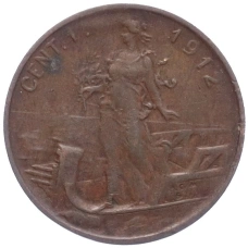 Монета 1 чентезимо 1912 года Италия (аверс)