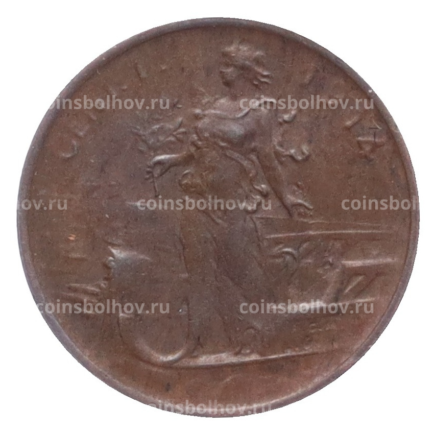 Монета 1 чентезимо 1914 года Италия