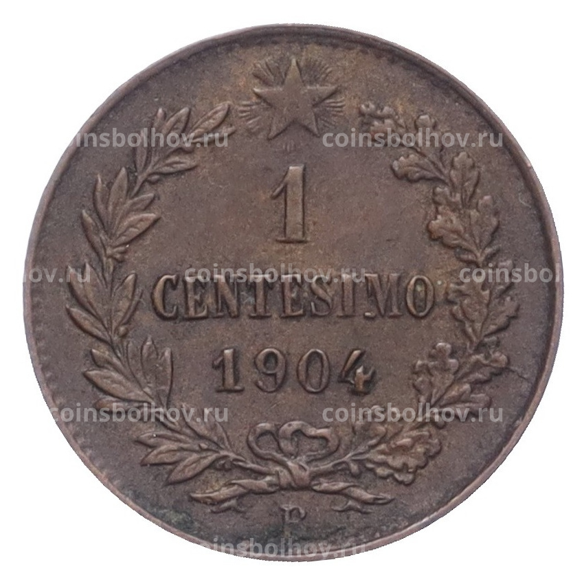 Монета 1 чентезимо 1904 года Италия