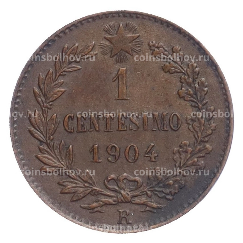 Монета 1 чентезимо 1904 года Италия