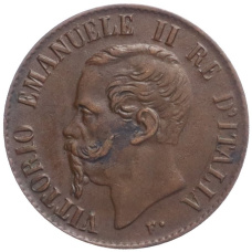 Монета 1 чентезимо 1867 года M Италия (реверс)