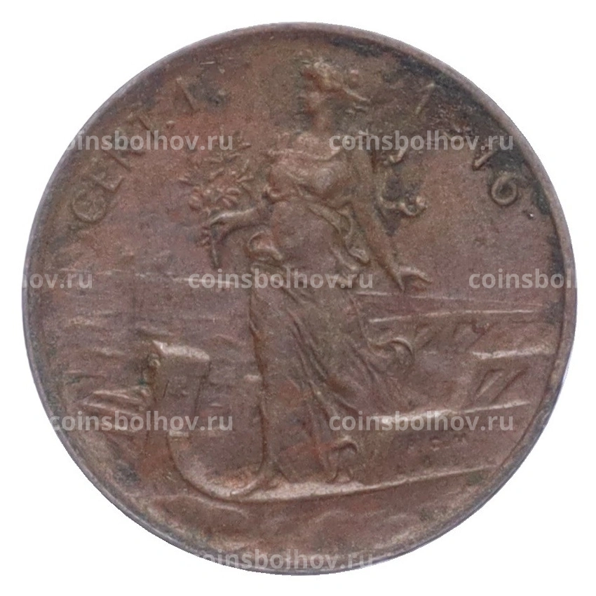 Монета 1 чентезимо 1916 года Италия