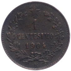 Монета 1 чентезимо 1904 года Италия (аверс)