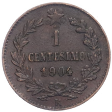 Монета 1 чентезимо 1904 года Италия (аверс)