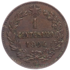 Монета 1 чентезимо 1904 года Италия (аверс)