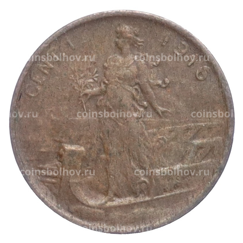 Монета 1 чентезимо 1916 года Италия