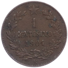 Монета 1 чентезимо 1904 года Италия (аверс)