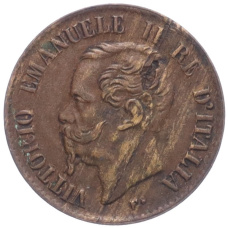 Монета 1 чентезимо 1867 года М Италия (реверс)