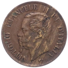 Монета 1 чентезимо 1867 года М Италия (реверс)