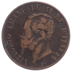 Монета 1 чентезимо 1861 года Италия (реверс)