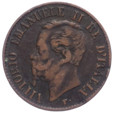 Монета 1 чентезимо 1861 года М Италия (реверс)