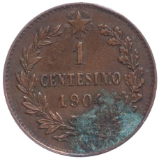 Монета 1 чентезимо 1904 года Италия (аверс)
