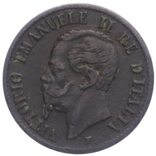 Монета 1 чентезимо 1862 года N Италия (реверс)