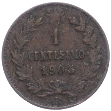 Монета 1 чентезимо 1905 года Италия (аверс)