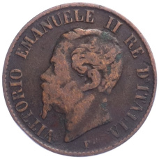 Монета 1 чентезимо 1867 года М Италия (реверс)
