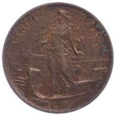 Монета 1 чентезимо 1916 года Италия (аверс)