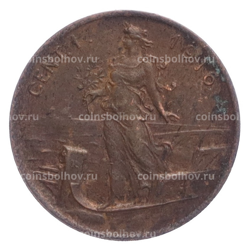 Монета 1 чентезимо 1916 года Италия