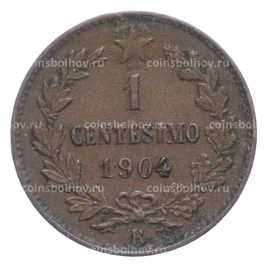 Монета 1 чентезимо 1904 года Италия