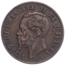 Монета 1 чентезимо 1867 года M Италия (реверс)