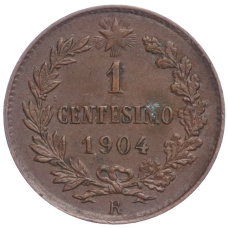 Монета 1 чентезимо 1904 года Италия (аверс)