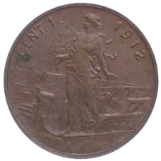 Монета 1 чентезимо 1912 года Италия (аверс)