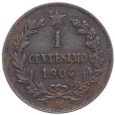 Монета 1 чентезимо 1904 года Италия (аверс)