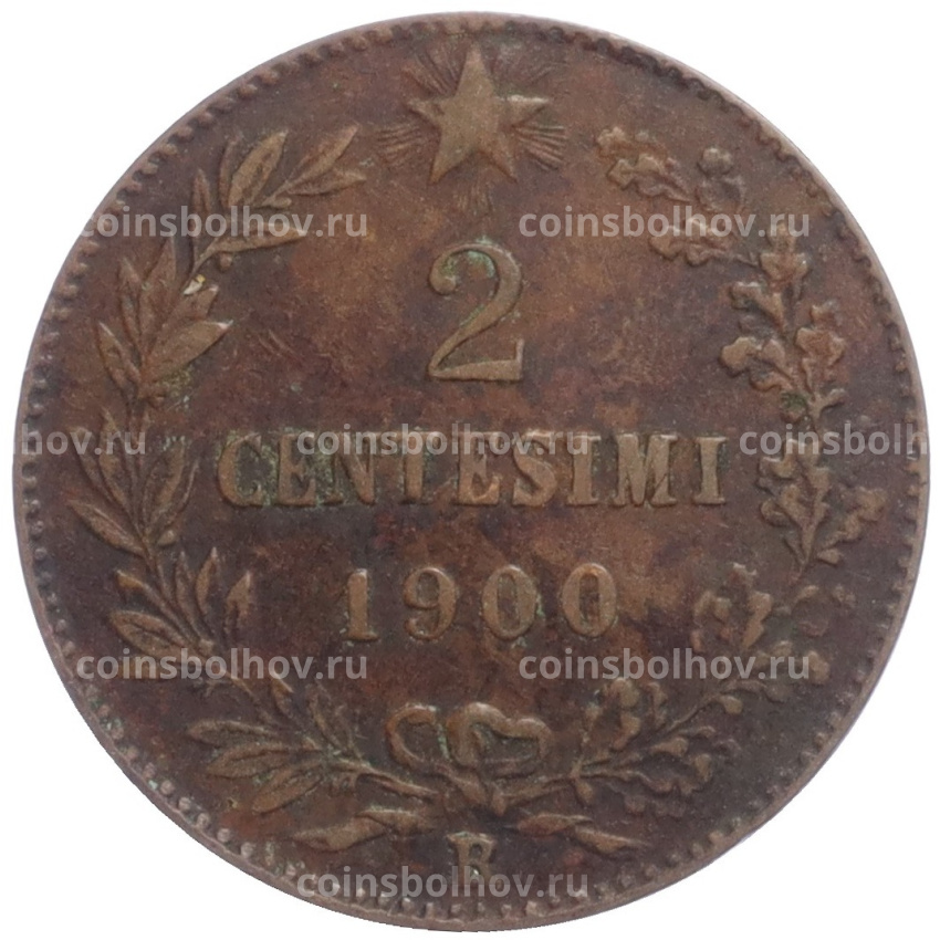 Монета 2 чентезимо 1900 года Италия