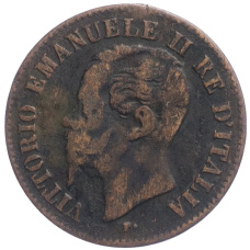 Монета 2 чентезимо 1867 года М Италия (реверс)